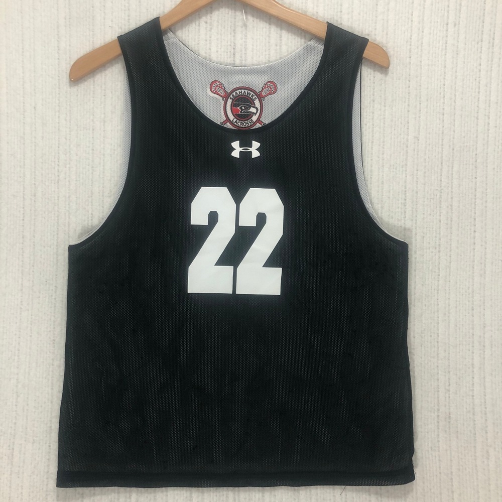 Under‎ Armour Seahawks Lacrosse Reversible Mesh Jersey Tank Top Black Grey Sm 22